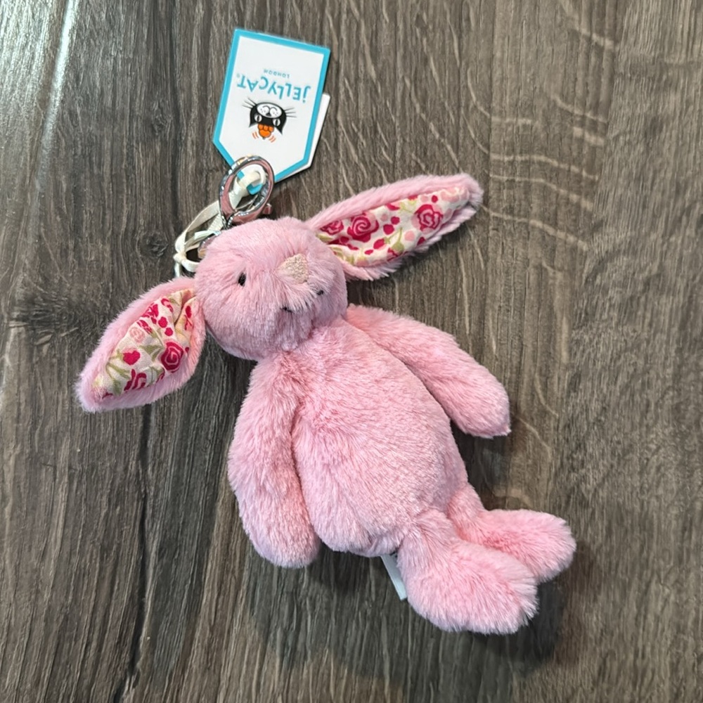 Jellycat Pink Bunny Plush Bag Charm
